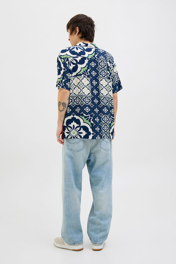 Jack & Jones Camisa relaxed fit estampada beige