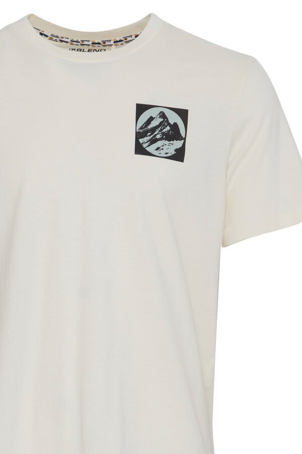 Blend T-Shirt Manga Curta Com Estampa Nas Costas bege