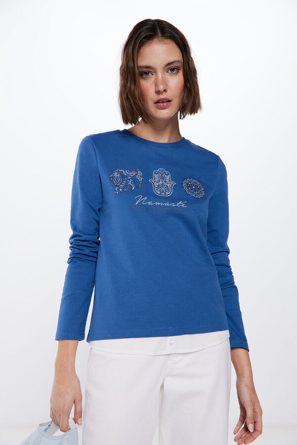 Springfield Sweatshirt &Eacute;tnica Bimat&eacute;ria azul