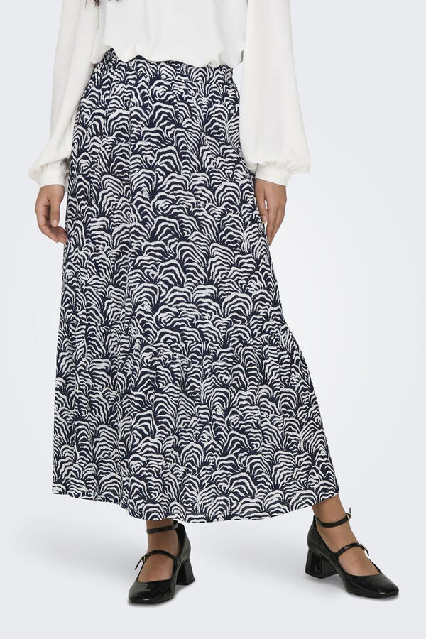 JDY Saia midi estampada cinzento