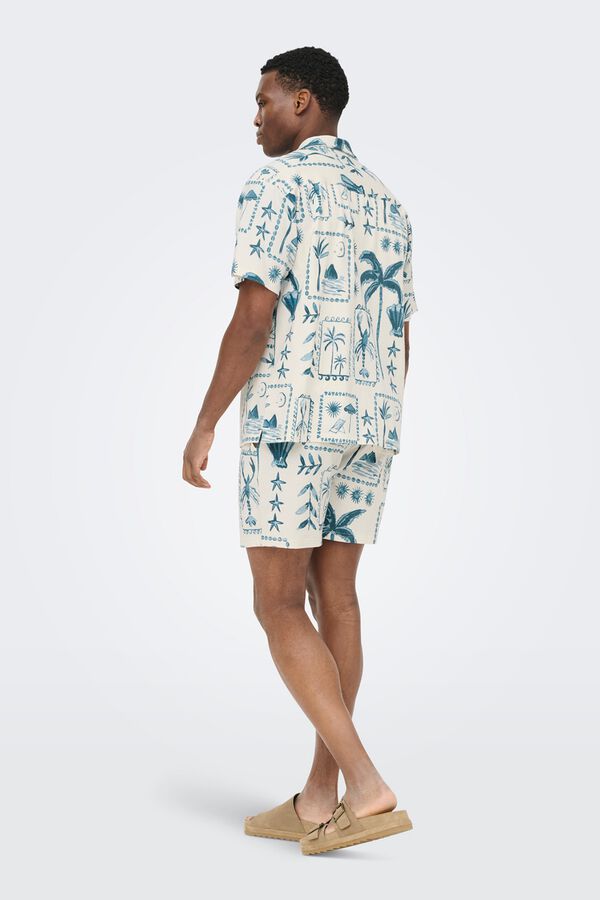 Only & Sons Bermuda textura blanco