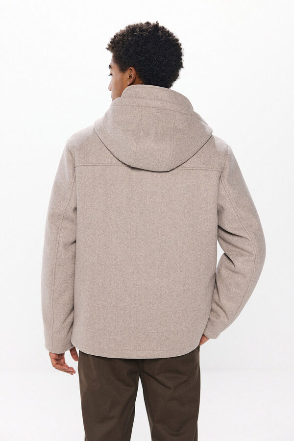 Springfield Parka curta com efeito de l&atilde; cru