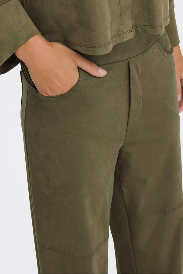 JDY Cal&ccedil;a compridas de camur&ccedil;a cru