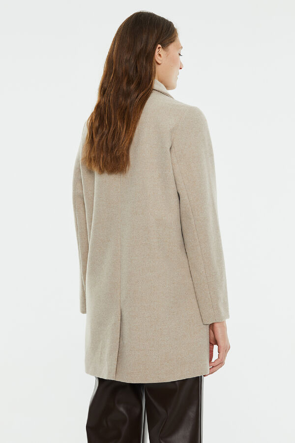 System Action Sobretudo camel de corte cl&aacute;ssico com abertura nas costas bege