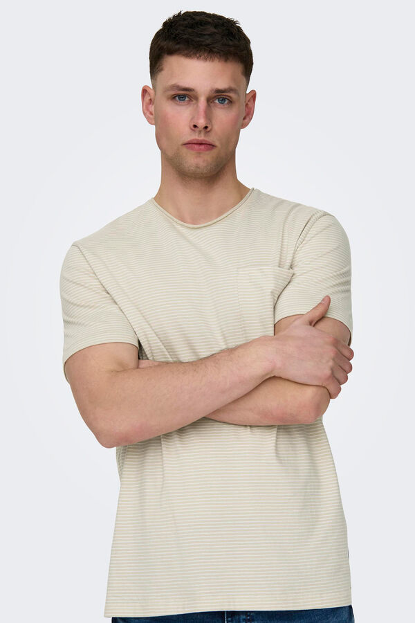 Only & Sons Camisola de manga curta com bolso branco