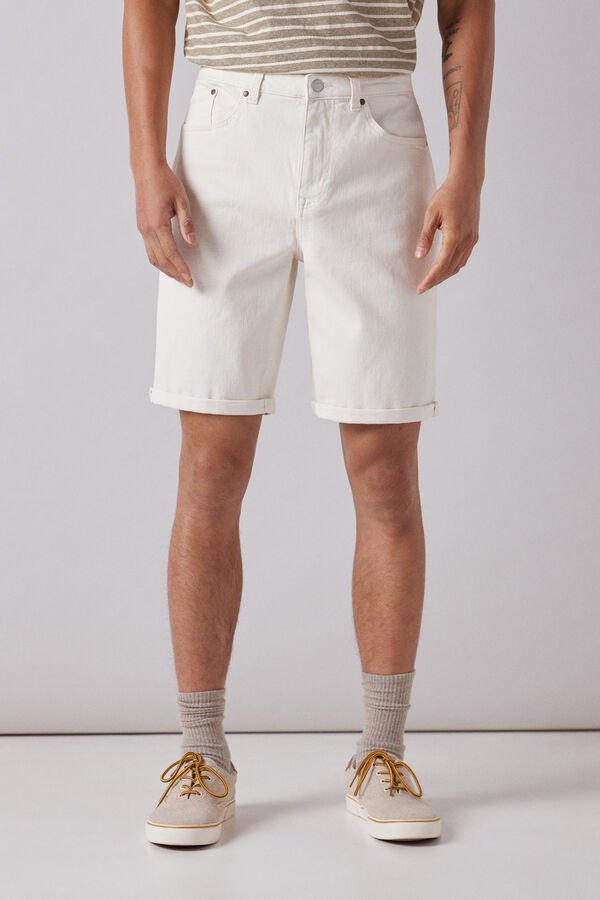 Springfield Bermuda denim básico cru bege