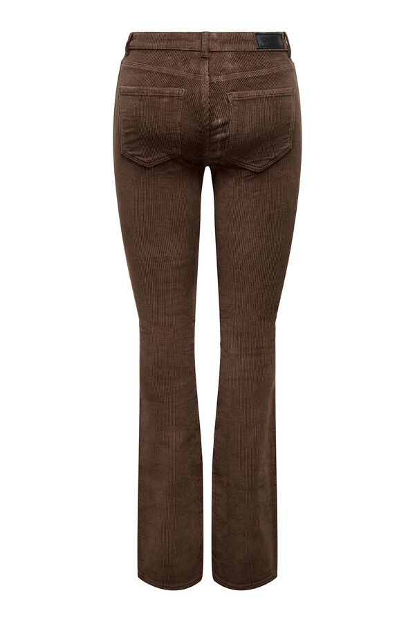 Only Cal&ccedil;a de veludo cotel&ecirc; boca de sino castanho