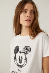 Springfield Camiseta "Mickey" lentejuelas blanco