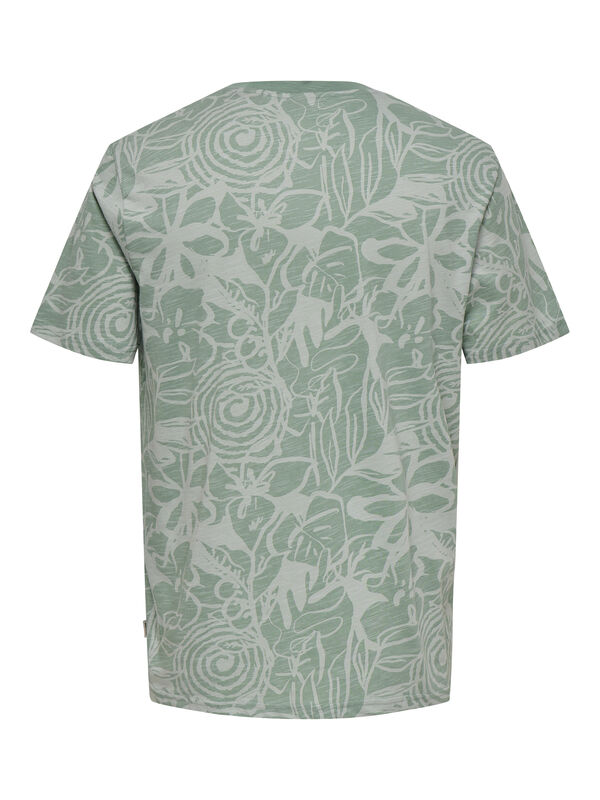 Only & Sons T-shirt de manga curta estampada verde