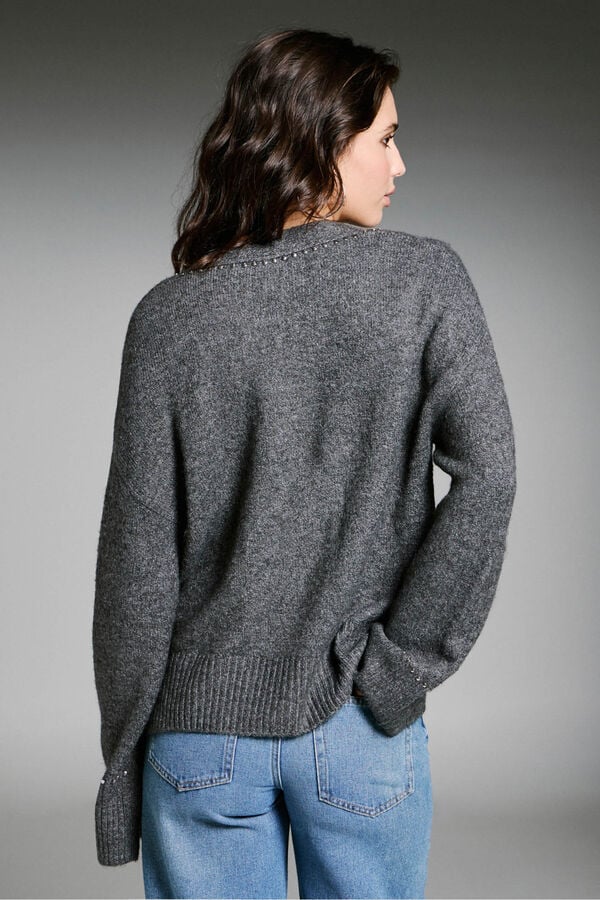 Only C&aacute;rdigan detalle tachas gris