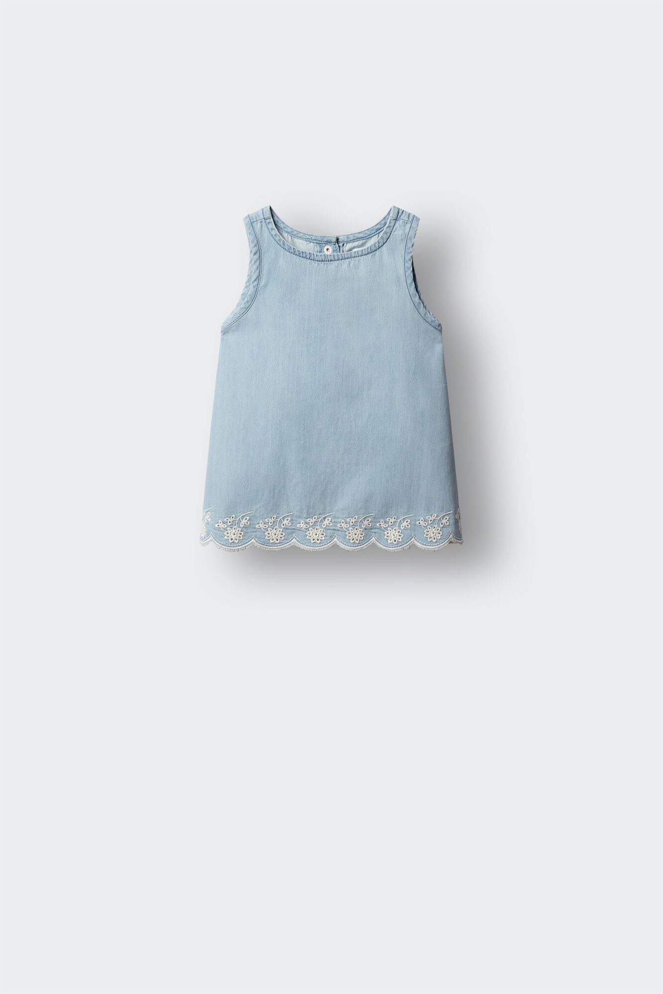 Springfield Kids Blusa em denim leve com recortes para menina