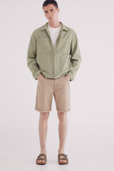 Springfield Bermuda color lavada slim fit beige