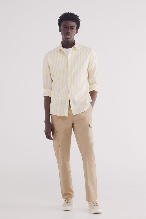 Springfield Camisa riscas de algod&atilde;o estampado