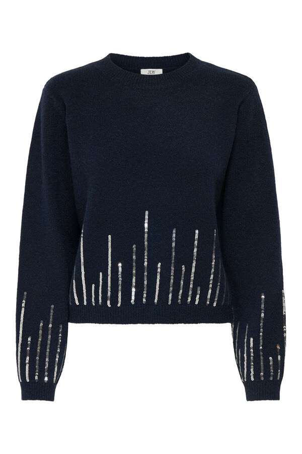 JDY Camisola de gola redonda azul