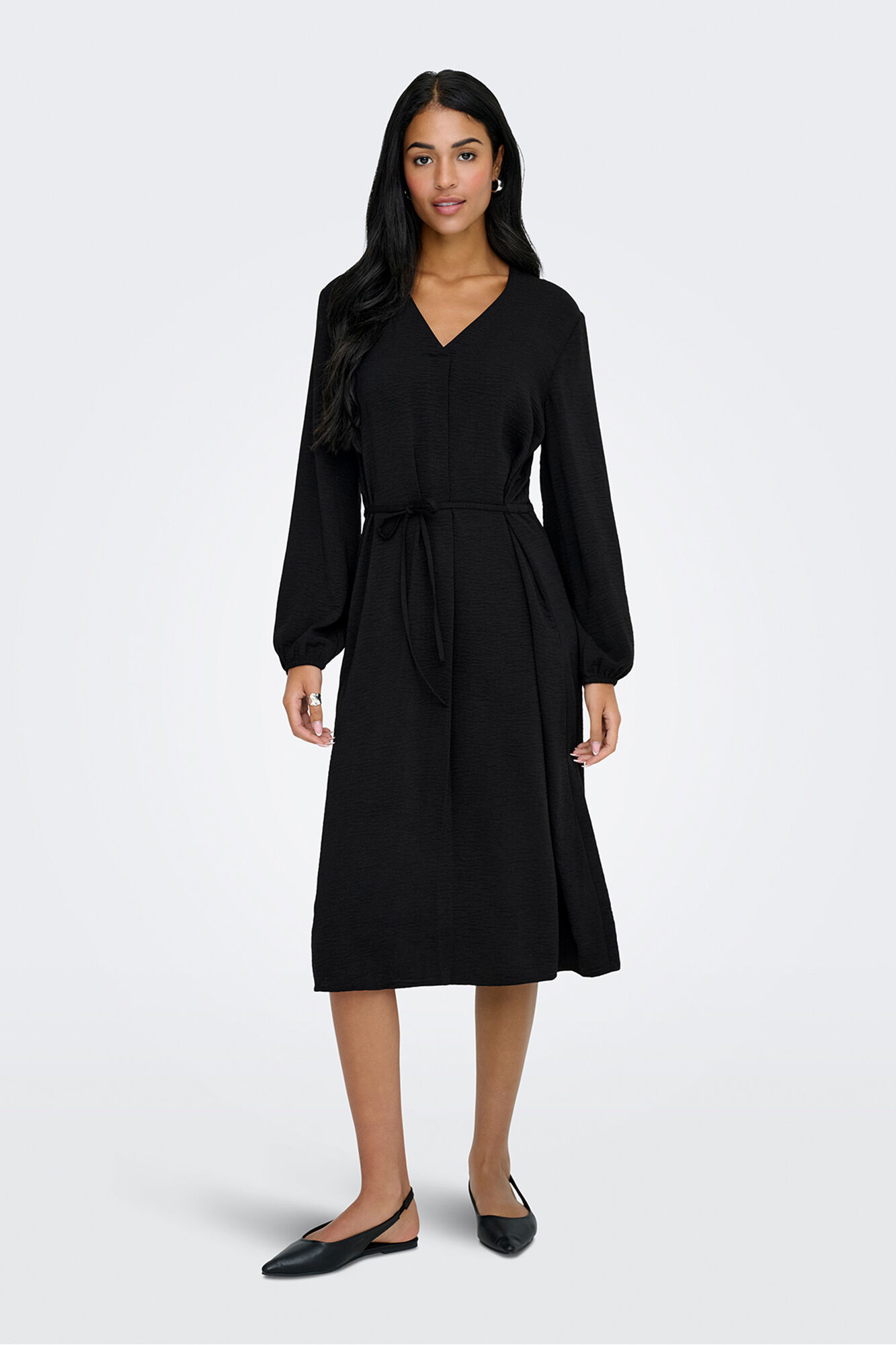 JDY Vestido midi manga larga