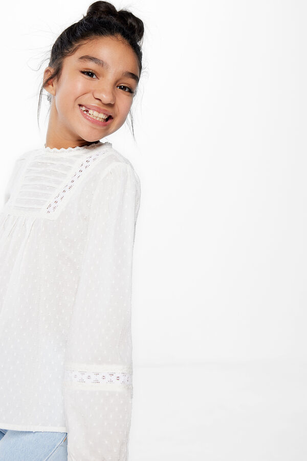 Springfield Kids Blusa plumeti ni&ntilde;a blanco