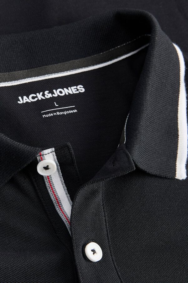Jack & Jones PLUS Polo piqu&eacute; algod&oacute;n negro