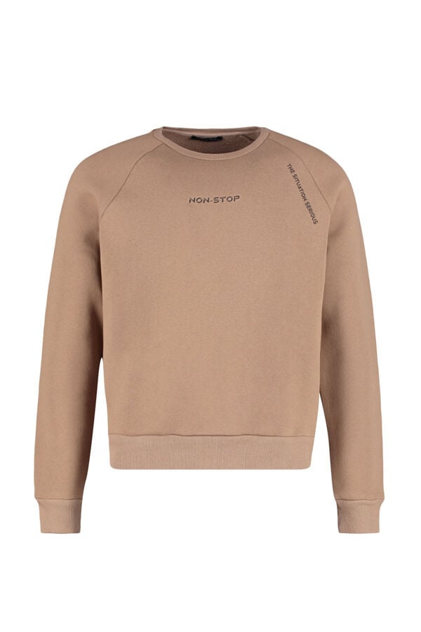 Trendyol Sweatshirt b&aacute;sica sem capuz cru