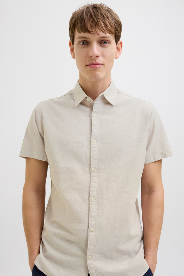 JJ REBEL Camisa comfort fit lino gris