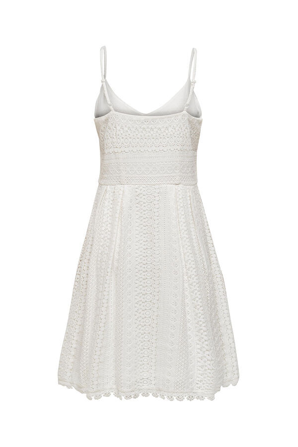 Only Vestido de tirantes encaje blanco