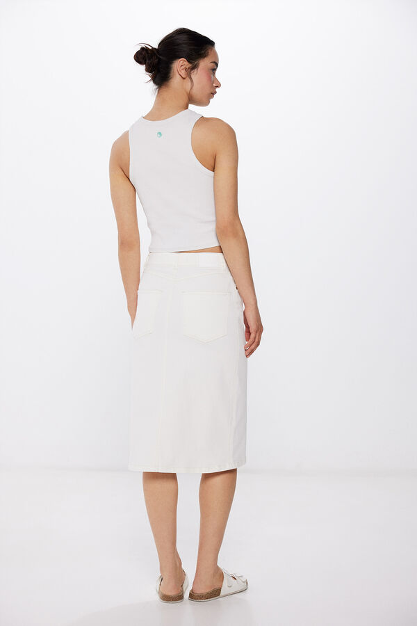Springfield Falda Midi Vaquera blanco