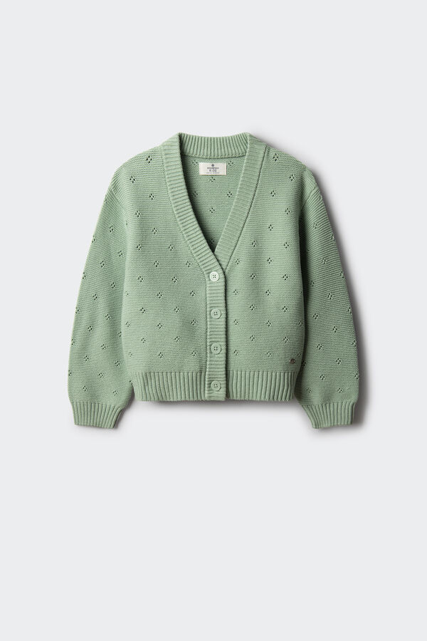 Springfield Kids Cardigan punto ni&ntilde;a verde