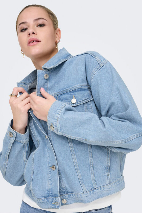Only Chaqueta vaquera bolsillos delanteros azul