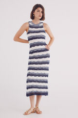 Springfield Vestido midi punto estructura azul