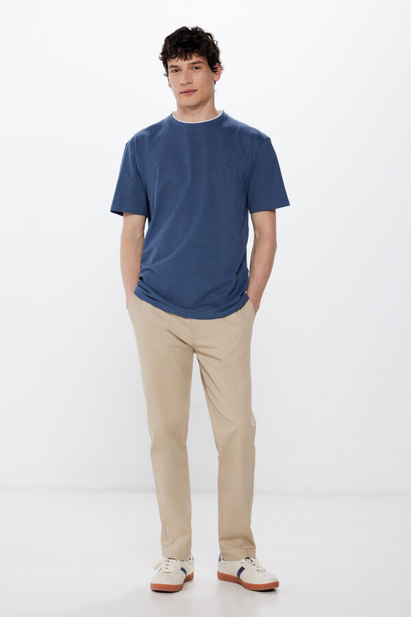 Springfield Camisola duplo piquei azul