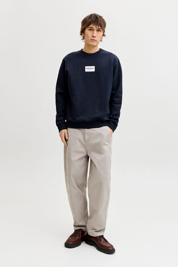 Jack & Jones Sweatshirt gola redonda em felpa azul