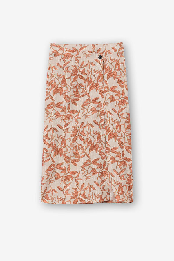 Tiffosi Saia midi estampado efeito enrugado rosa