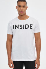 Inside Camiseta B&aacute;sica Print Logo blanco