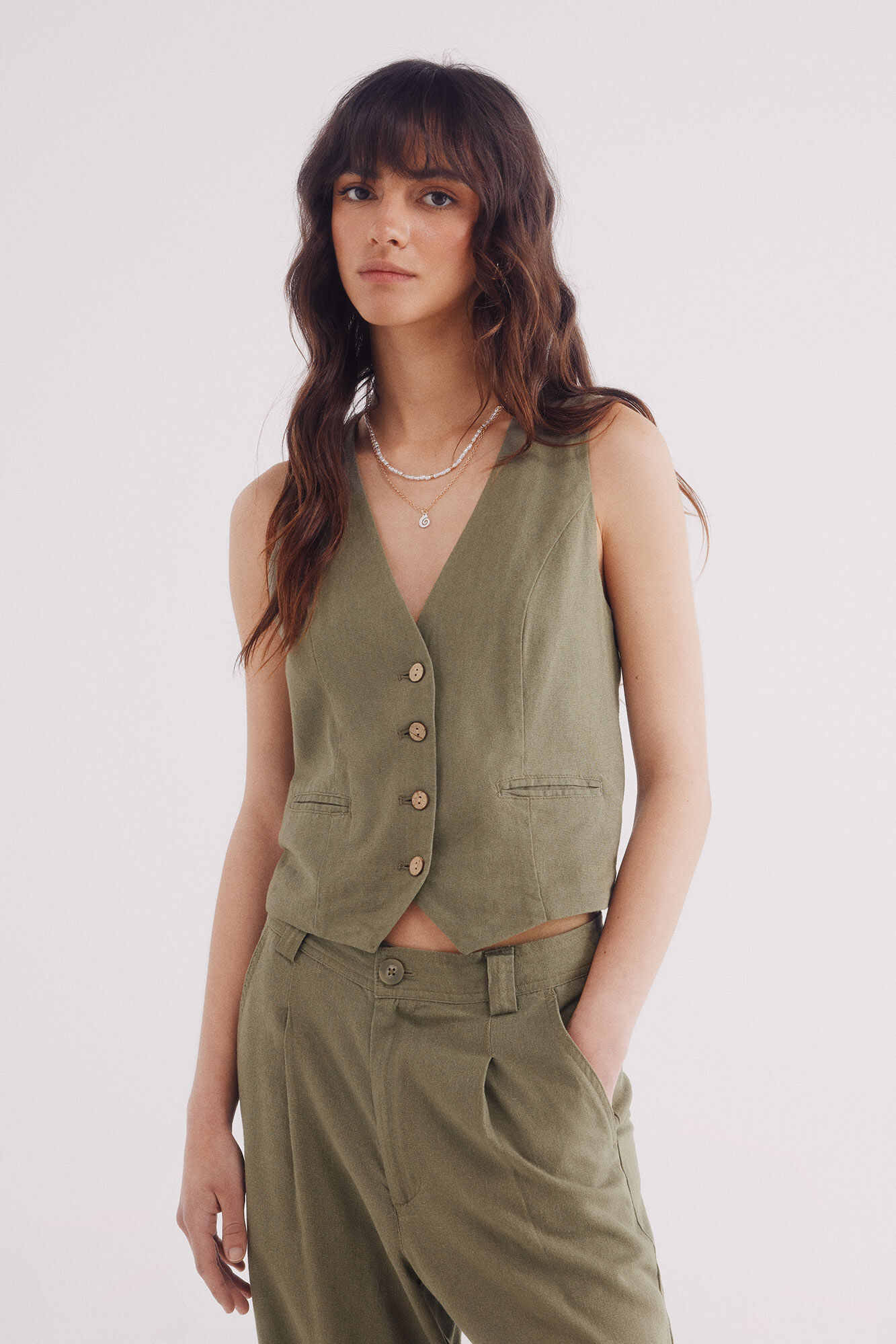 Springfield Chaleco botones lino