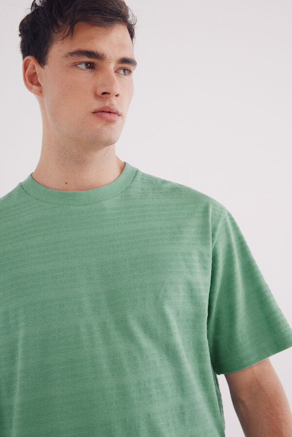 Springfield T-shirt risca piqué verde