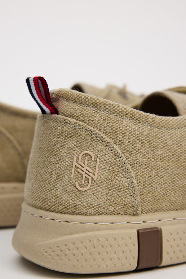 Inside T&ecirc;nis esportivos combinados de lona lavada castanho