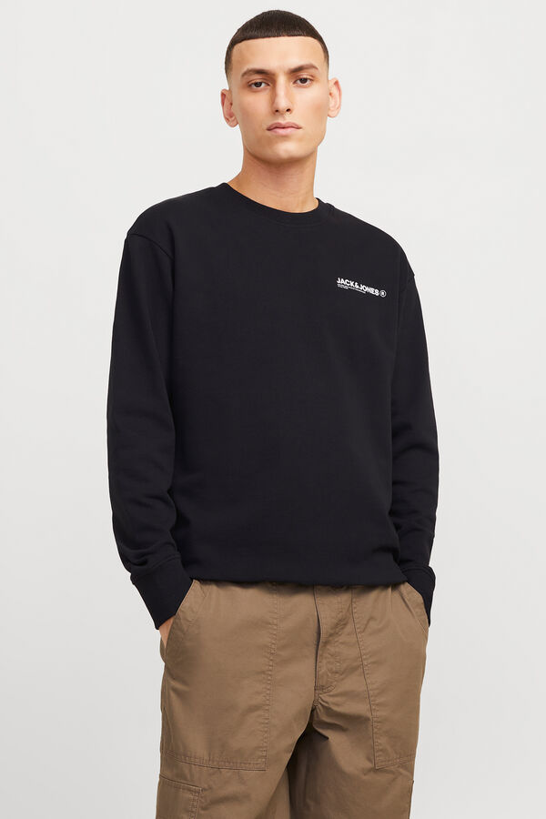 Jack & Jones Sweatshirt de ajuste padr&atilde;o preto