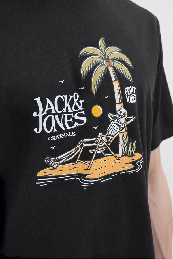 Jack & Jones Camiseta estampada regular fit preto