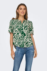 JDY Top estampado decote bico verde