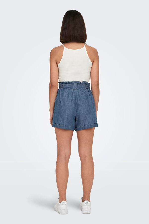 Only Short vaqueiro tiro alto azul
