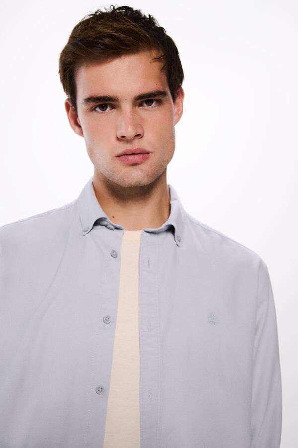 Springfield Camisa algod&oacute;n cepillado azul