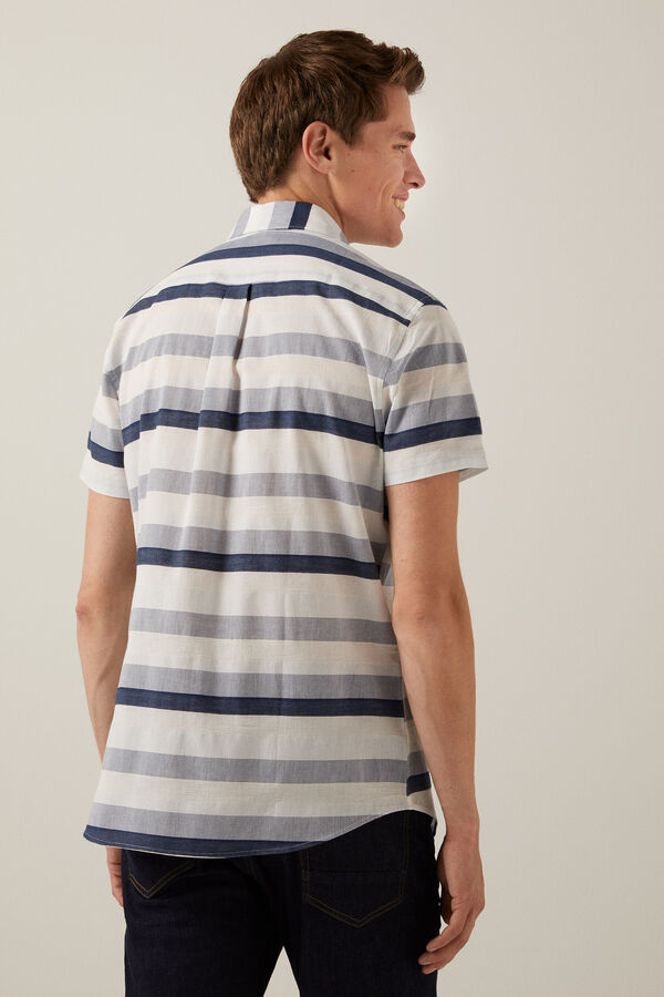 Springfield Camisa manga corta rayas horizontal azul medio