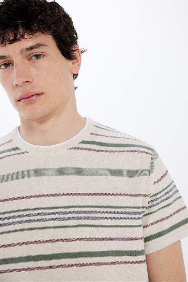 Springfield Camisola de manga curta &agrave;s riscas verde