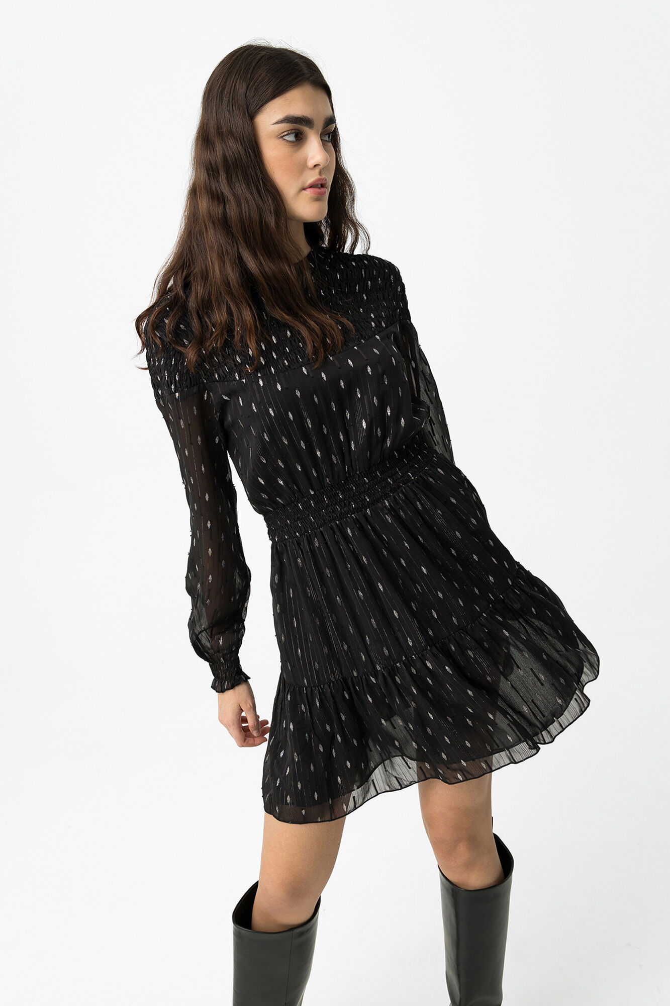 Tiffosi Vestido Drapead con Volantes