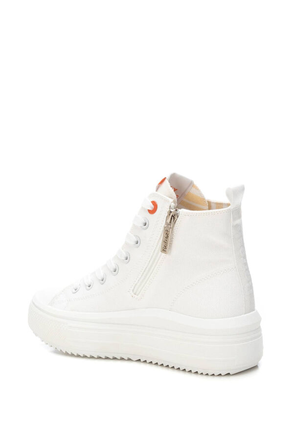 Refresh Bota Feminina Em Lona Bege  branco