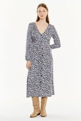 Systemaction Vestido animal print blanco