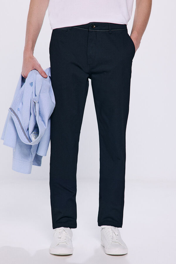 Springfield Pantal&oacute;n chino estampado slim fit negro