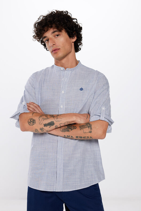 Springfield Camisa riscas manga 3/4 azul