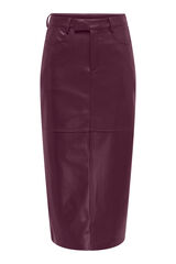 Only Falda midi piel vegana morado/lila
