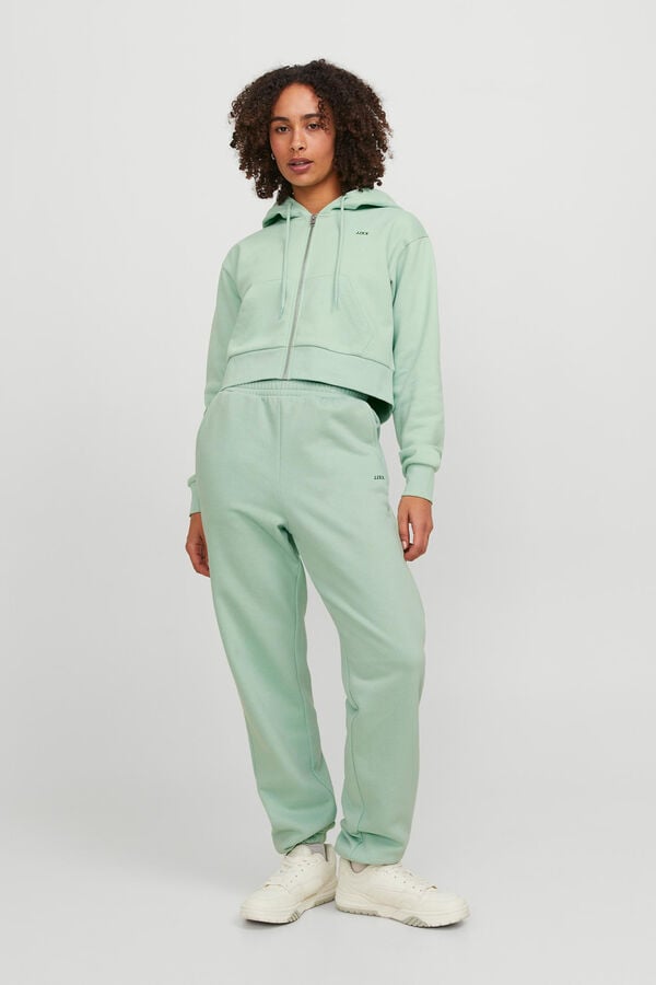 Jack & Jones Sweatshirt crop com capuz verde