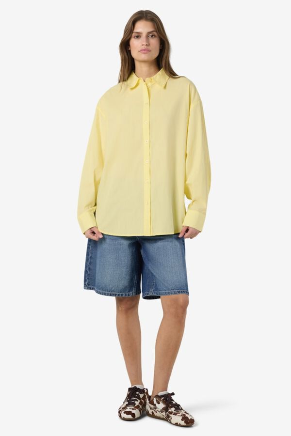 Noisy May Camisa de manga larga oversize amarillo